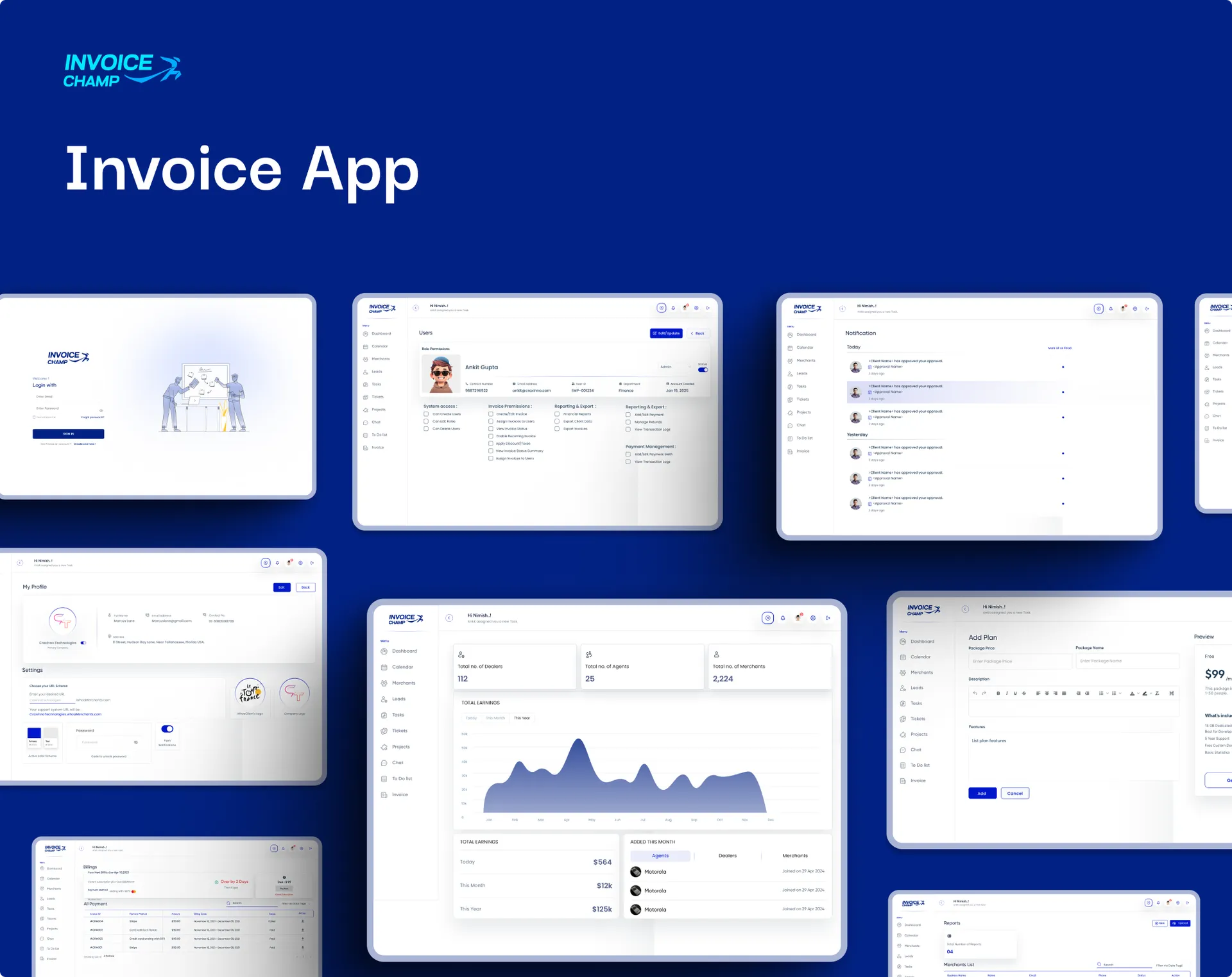 Invoice Champ — Invoicing SaaS Dashboard UI Design